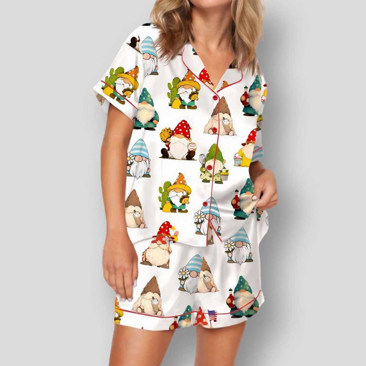 Gnome Satin Pajama Set Gnome Satin Pajama Set