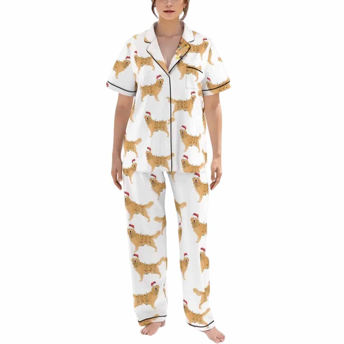 Golden Christmas Satin Pajama Set Golden Christmas Satin Pajama Set