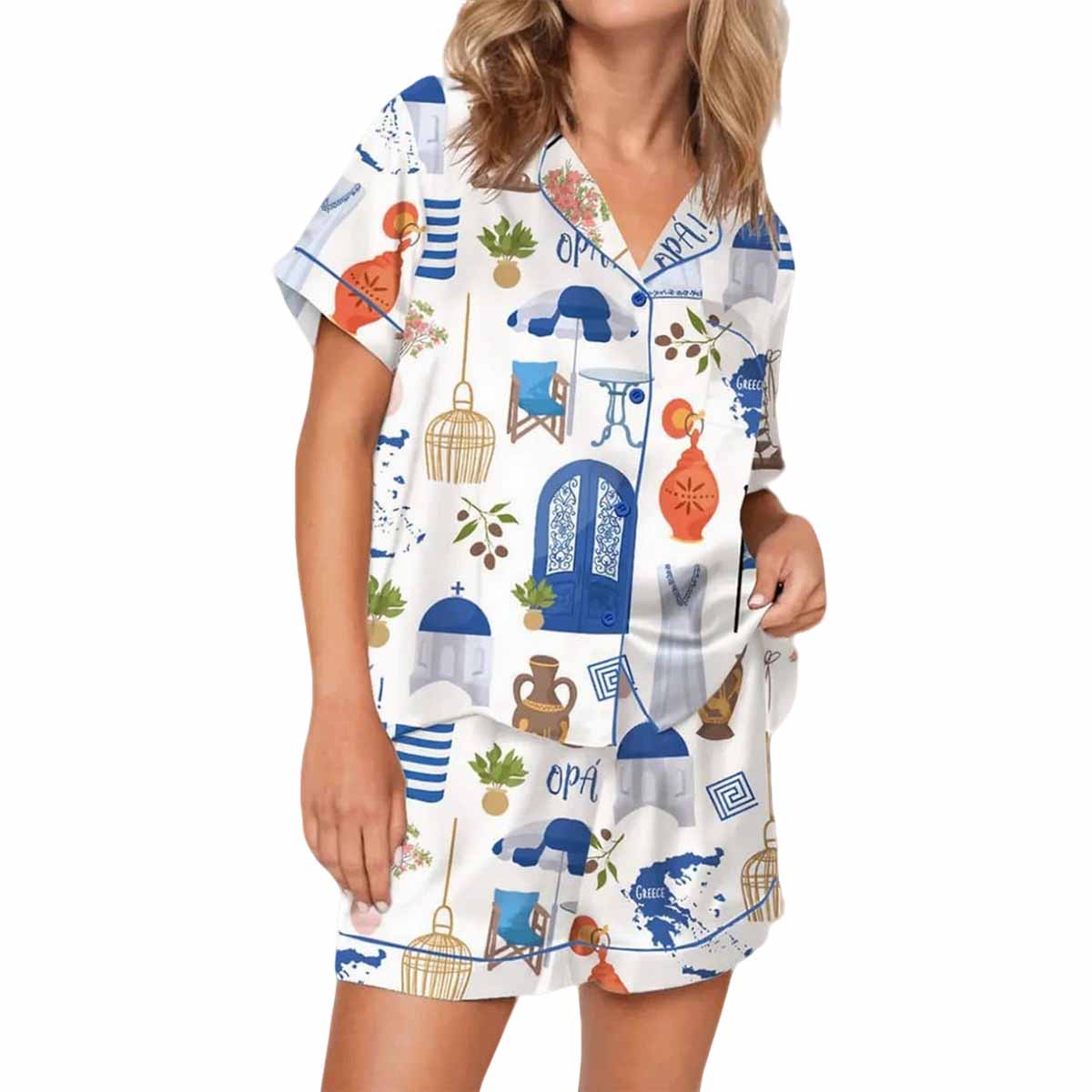 Greece Travel Pajama Set Greece Travel Pajama Set