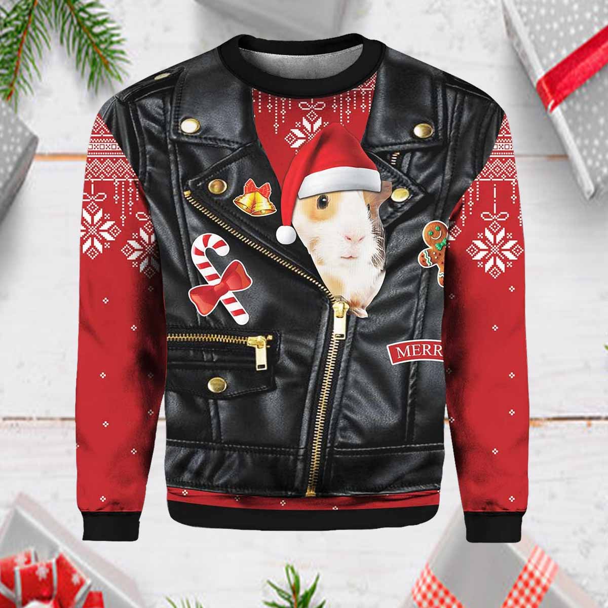 Guinea Pig Cute Face Ugly Christmas Sweater Guinea Pig Cute Face Ugly Christmas Sweater