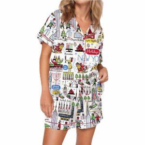 Holiday In New York Satin Pajama Set Holiday In New York Satin Pajama Set