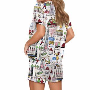 Holiday In New York Satin Pajama Set
