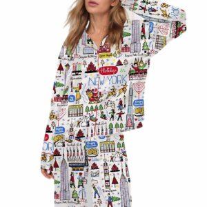 Holiday In New York Satin Pajama Set11