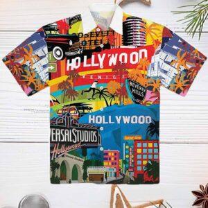 Hollywood Los Angeles City Aloha Hawaiian Shirt Hollywood Los Angeles City Aloha Hawaiian Shirt