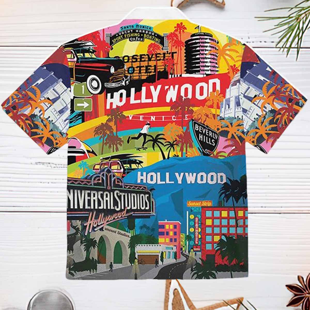 Hollywood Los Angeles City Aloha Hawaiian Shirt Hollywood Los Angeles City Aloha Hawaiian Shirt