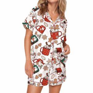 Hot Cocoa And Cookie Satin Pajama Set