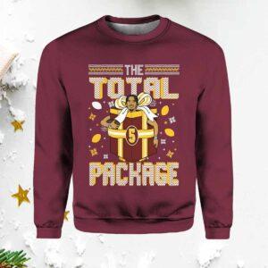 Jayden Daniels Commanders The Total Package Ugly Sweater Jayden Daniels Commanders The Total Package Ugly Sweater