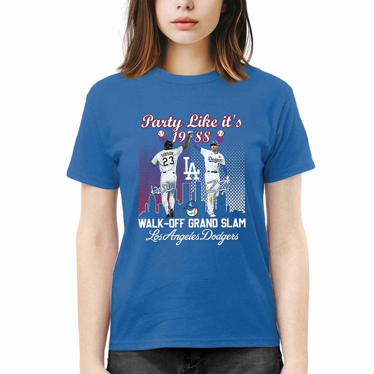 Kirk Gibson Freddie Freeman Party Like It's 1988 Walk Off Grand Slam Dodgers Shirt Kirk Gibson Freddie Freeman Party Like Its 1988 Walk-Off Grand Slam Dodgers Shirt
