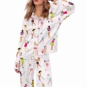 Ladies Golf Satin Pajama Set