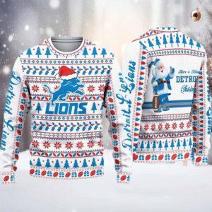 Lions Football Have A Merry Detroit Christmas Ugly Sweater Lions Football Have A Merry Detroit Christmas Ugly Sweater