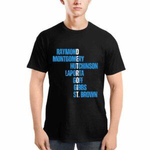 Lions Raymond Montgomery Hutchinson Laporta Goff Gibbs St Brown Shirt