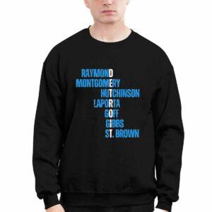 Lions Raymond Montgomery Hutchinson Laporta Goff Gibbs St Brown Shirt