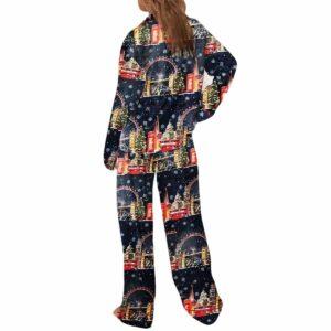 London City Skyline Santa Christmas Pajama Set