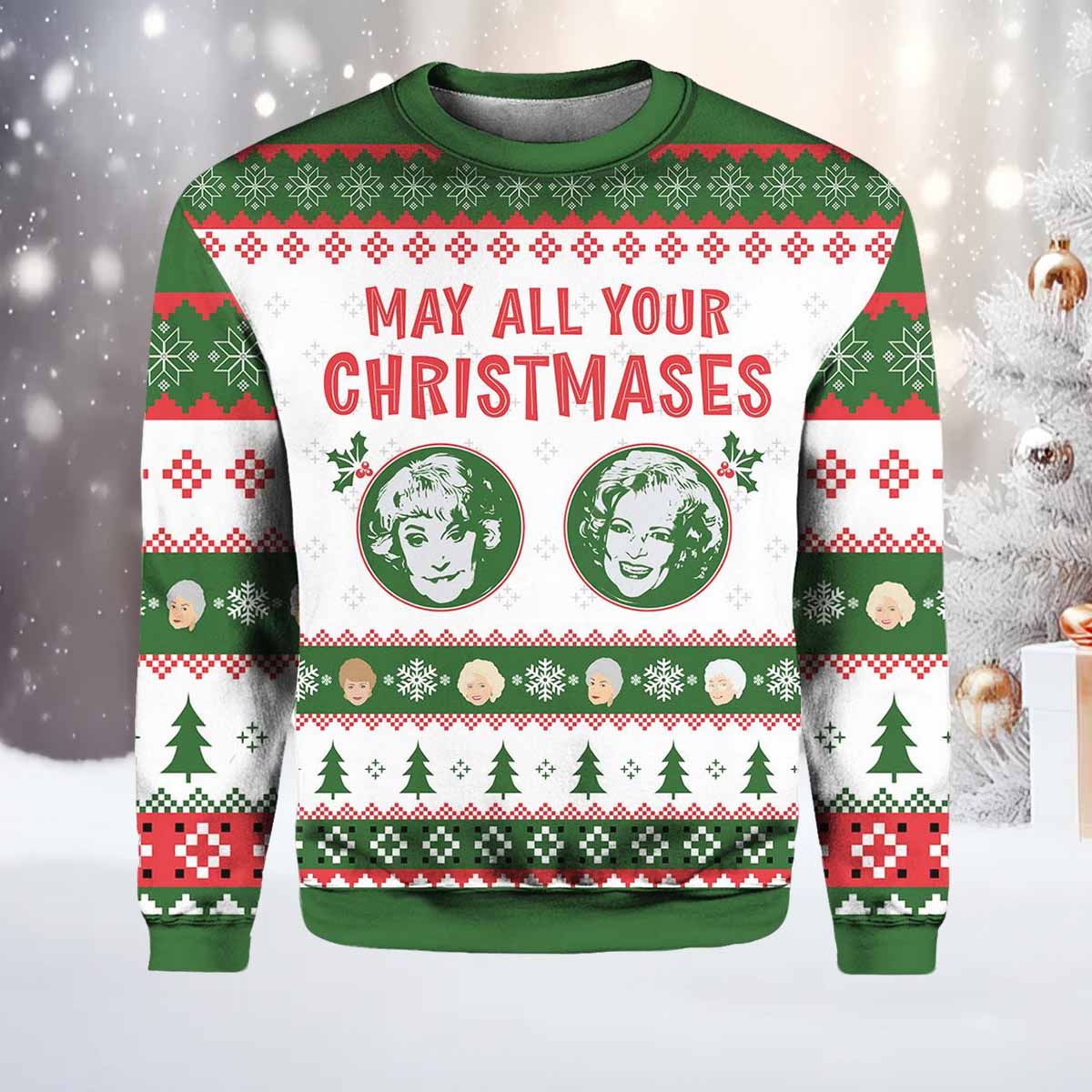 May All Your Christmases Bea White The Golden Girls Ugly Christmas Sweater May All Your Christmases Bea White The Golden Girls Ugly Christmas Sweater