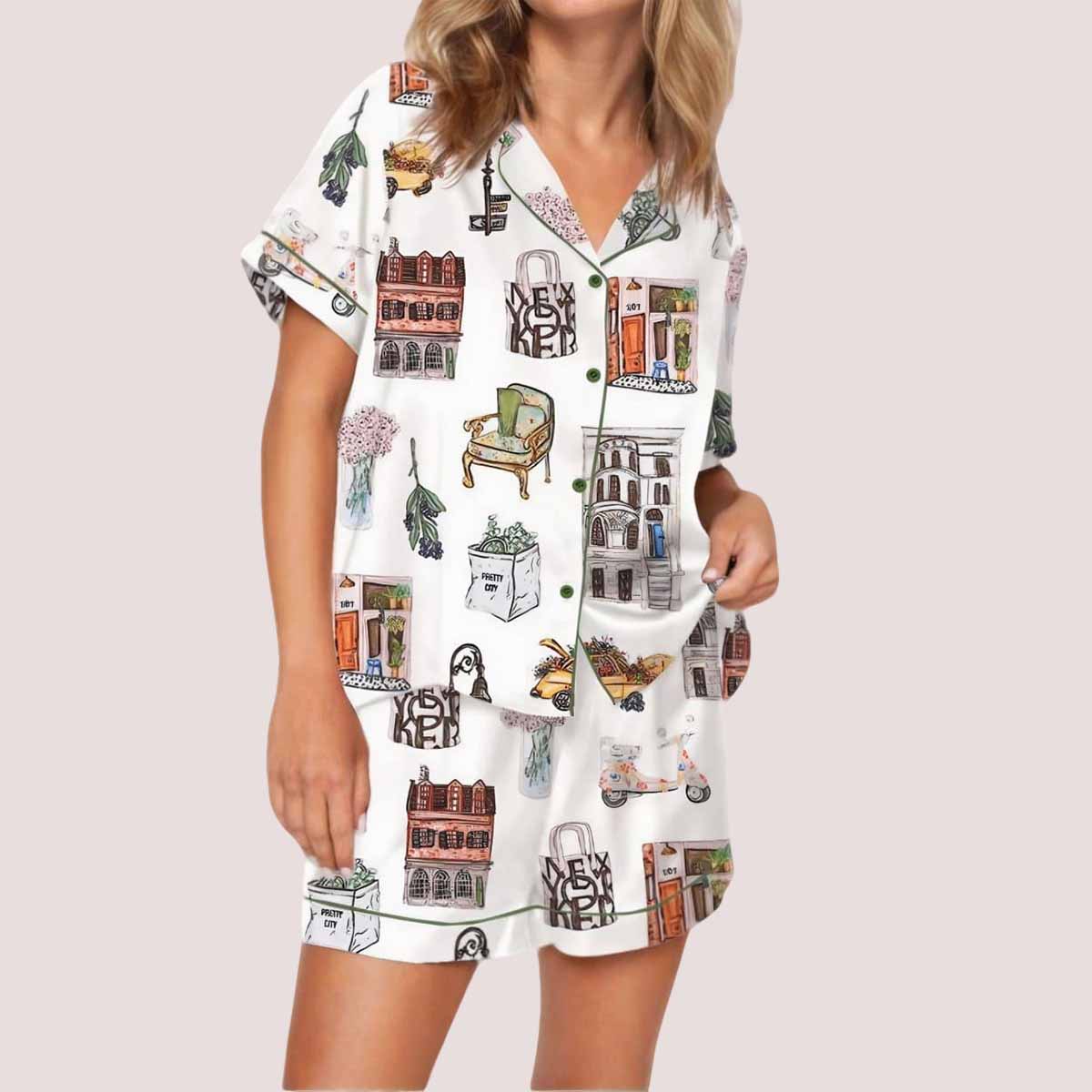 Meet Me In New York Satin Pajama Set Meet Me In New York Satin Pajama Set