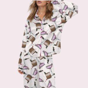 Merry Little Cocktail Christmas Satin Pajama Set