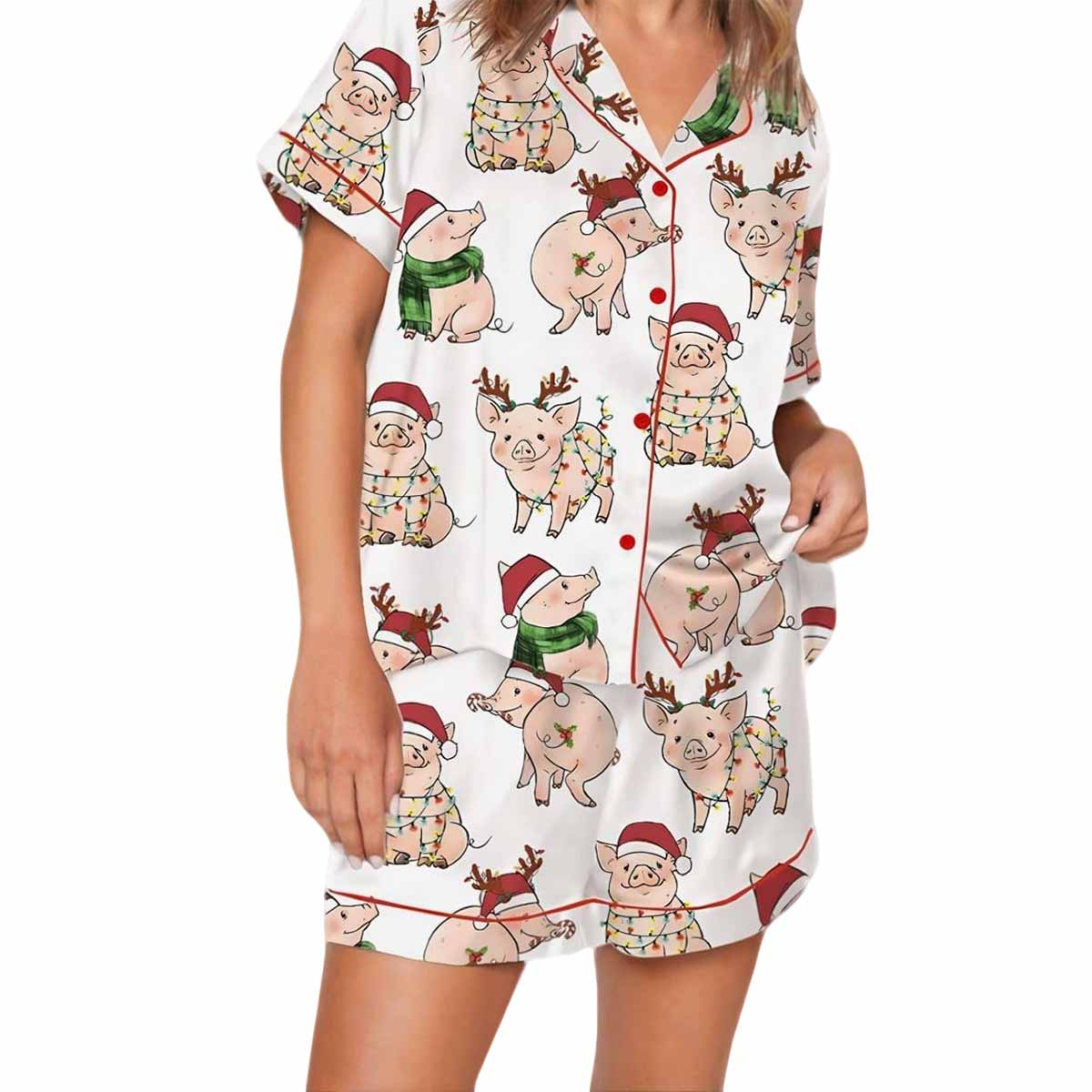 Merry Pigmas Satin Pajama Set Merry Pigmas Satin Pajama Set