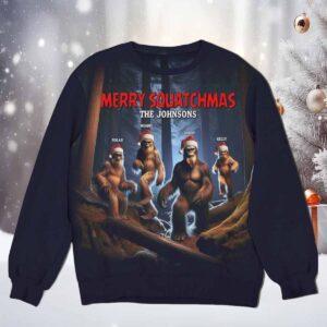 Merry Squatchmas The Johnsons Custom Name Shirt