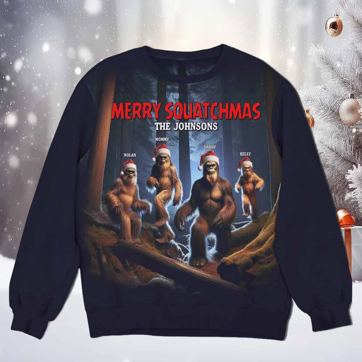 Merry Squatchmas The Johnsons Custom Name Shirt Merry Squatchmas The Johnsons Custom Name Shirt