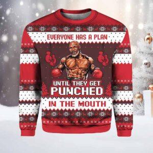 Mike Tyson Everyone Has A Plan Until They Get Punched in the Mouth Ugly Christmas Sweater