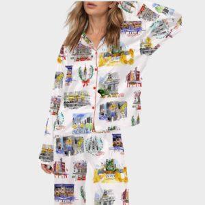 NYC Christmas Holiday Satin Pajama Set NYC Christmas Holiday Satin Pajama Set