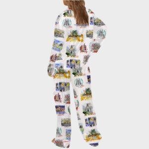 NYC Christmas Holiday Satin Pajama Set