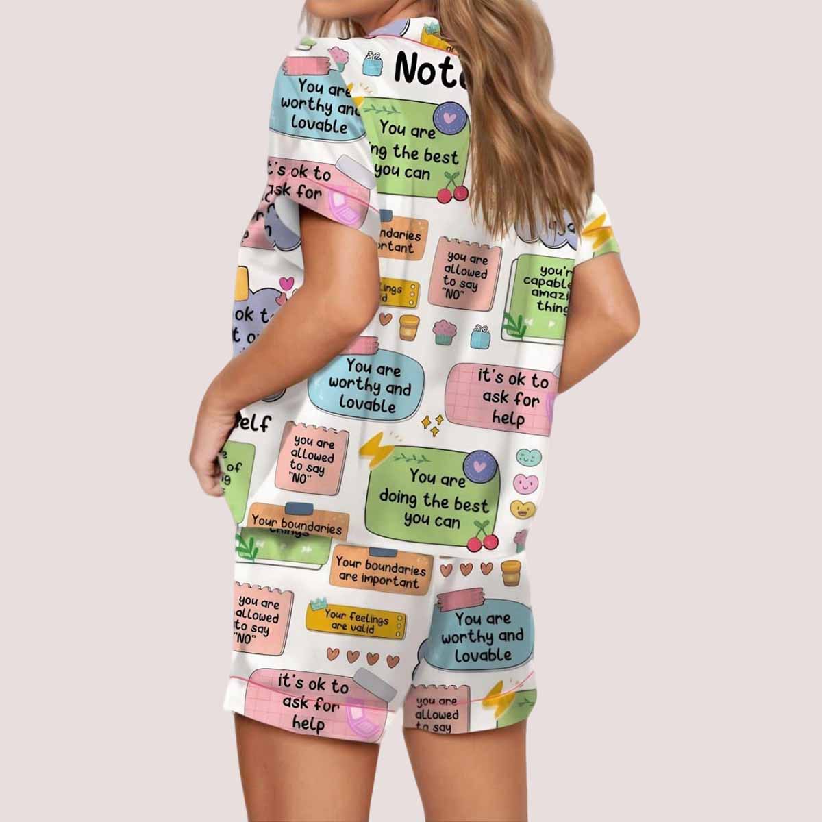 Note To Self Mental Health Satin Pajama Set Note To Self Mental Health Satin Pajama Set