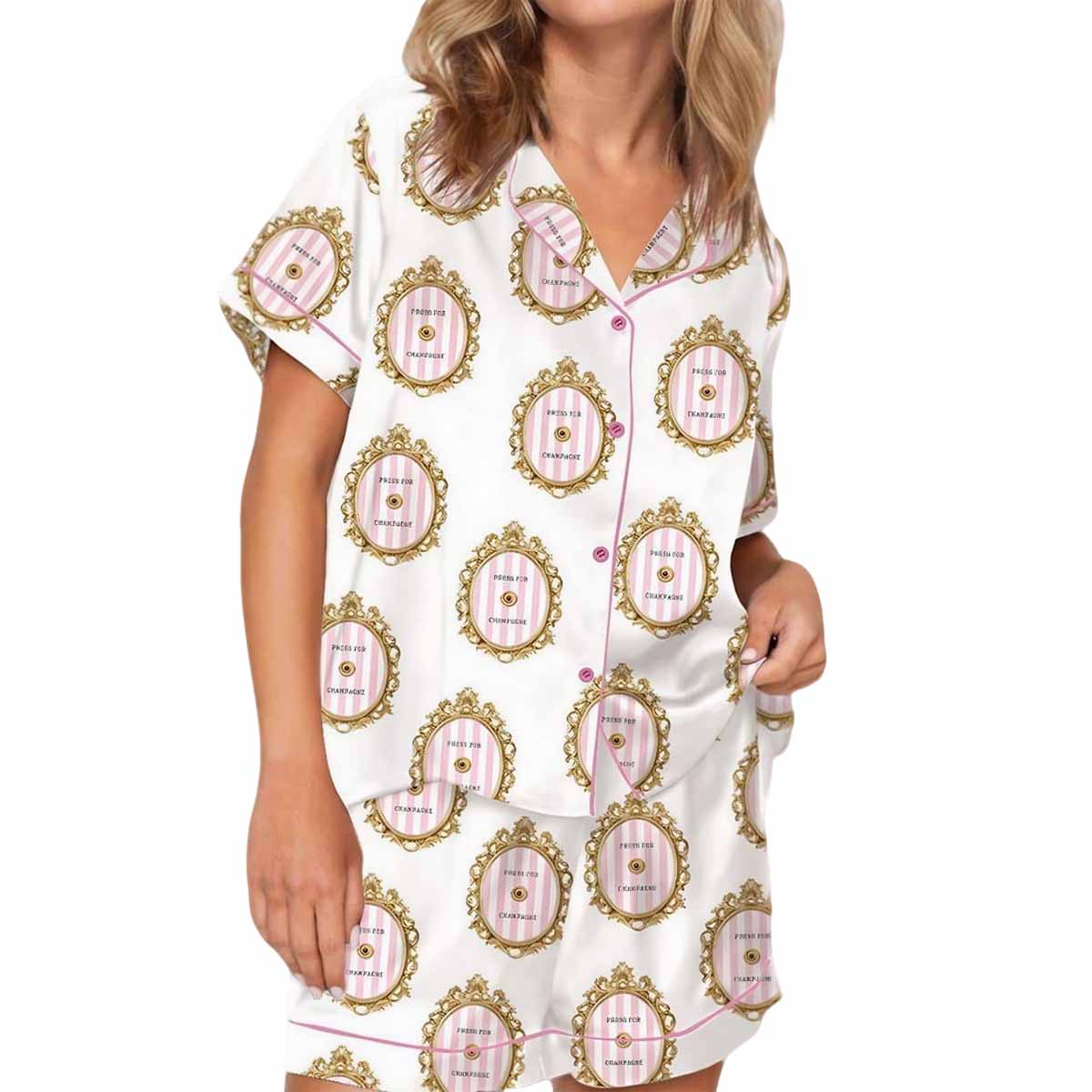 Press For Champagne Satin Pajama Set Press For Champagne Satin Pajama Set