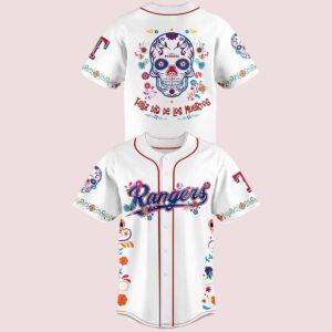 Rangers Dia De Los Muertos Baseball Jersey 1 Rangers Dia De Los Muertos Baseball Jersey