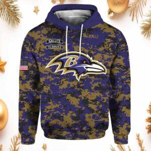 Ravens 2024 Salute to Service Camo Hoodie