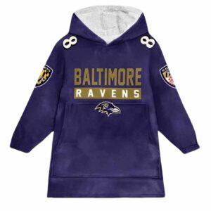 Ravens Jackson 8 Football Unisex Blanket Hoodie