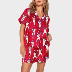 Red Dodgers Baseball Pajama Set Red Dodgers Baseball Pajama Set