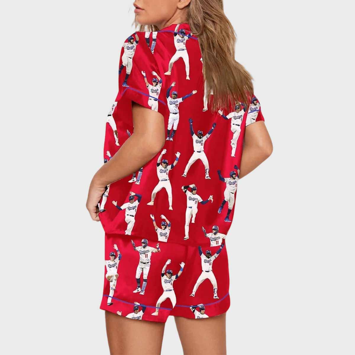 Red Dodgers Baseball Pajama Set Red Dodgers Baseball Pajama Set