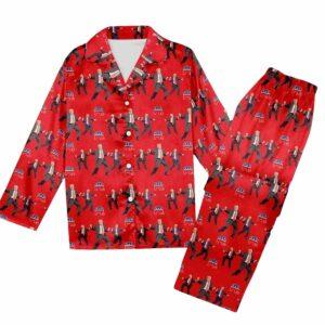 Red Trump Dancing Christmas Pajamas Set Red Trump Dancing Christmas Pajamas Set