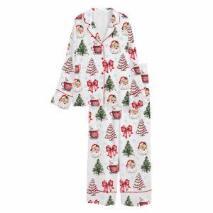 Retro Coquette Christmas Satin Pajama Set Retro Coquette Christmas Satin Pajama Set