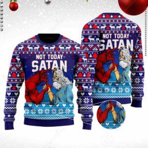 Santa Not Today Satan Ugly Christmas Sweater