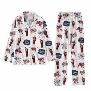 Santa Trump Dancing Trump Vance Christmas Pajama Set Santa Trump Dancing Trump Vance Christmas Pajama Set