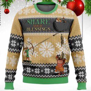 Share Your Blessings Robin Hood Ugly Christmas Sweater