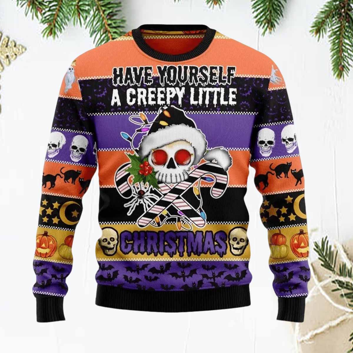 Skull Creepy Christmas Ugly Sweater Skull Creepy Christmas Ugly Sweater
