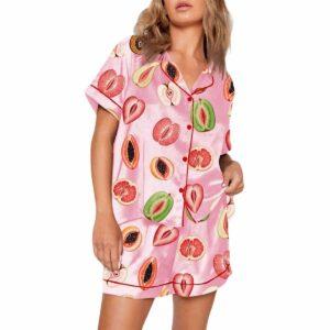 Sliced Feminine Fruit Art Print Pajama Set Sliced Feminine Fruit Art Print Pajama Set