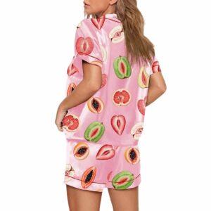 Sliced Feminine Fruit Art Print Pajama Set 1 Sliced Feminine Fruit Art Print Pajama Set