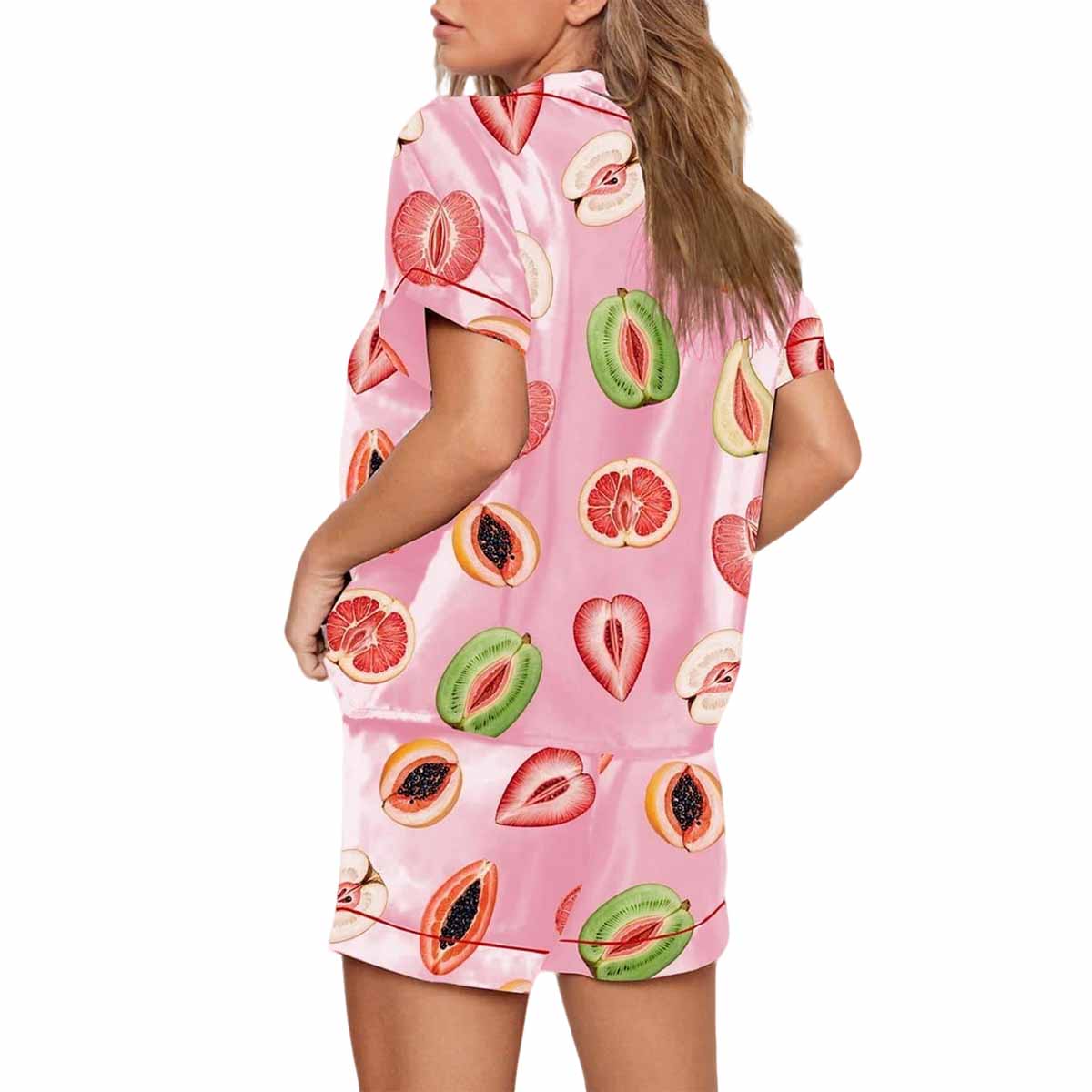 Sliced Feminine Fruit Art Print Pajama Set Sliced Feminine Fruit Art Print Pajama Set