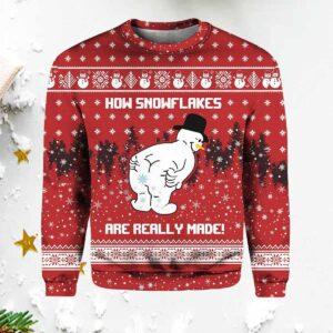 Snowman How Snowflakes Are Really Made Ugly Christmas Sweater