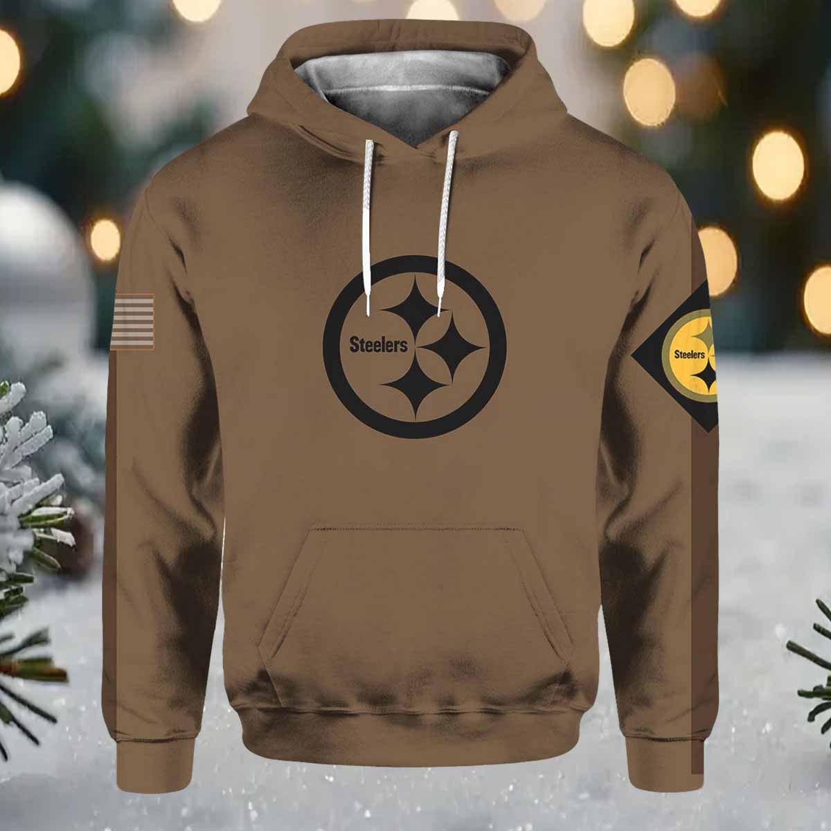 Steelers Salute To Service Veterans Day Brown Hoodie Steelers Salute To Service Veterans Day Brown Hoodie