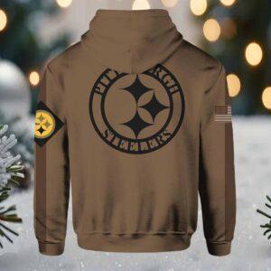 Steelers Salute To Service Veterans Day Brown Hoodie 1 Steelers Salute To Service Veterans Day Brown Hoodie