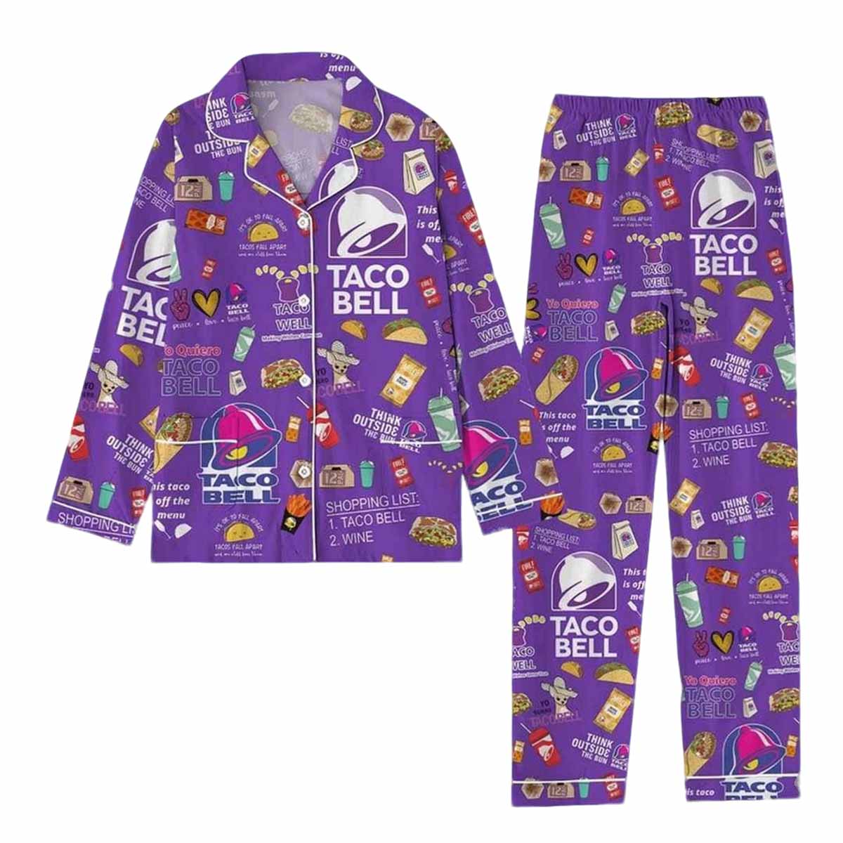 Taco Bell Wine Pajama Set Taco Bell Wine Pajama Set