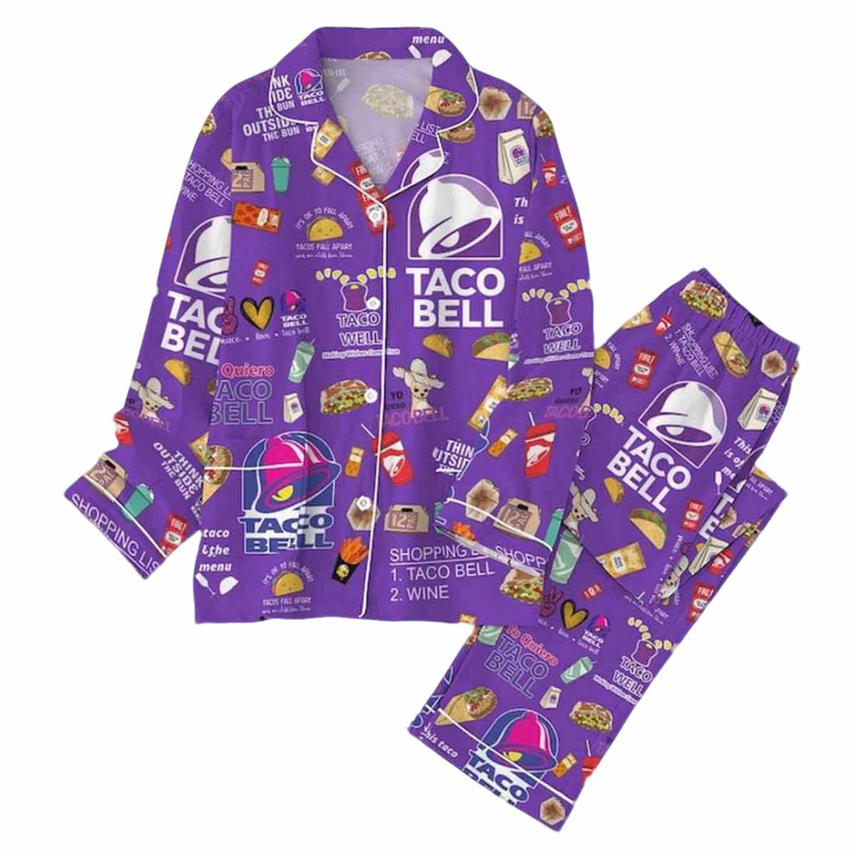 Taco Bell Wine Pajama Set Taco Bell Wine Pajama Set