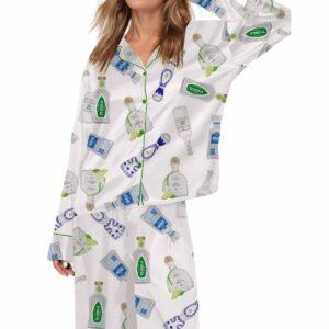 Tequila Bottle Satin Pajama Set Tequila Bottle Satin Pajama Set