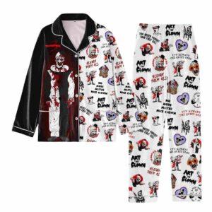 Terrifier 3 Art The Clown Sleigh Them All Pajama Set Terrifier 3 Art The Clown Sleigh Them All Pajama Set