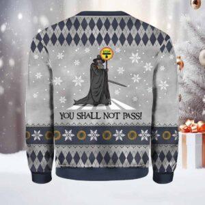 The Lord Of The Rings You Shall Not Pass Ugly Christmas Sweater